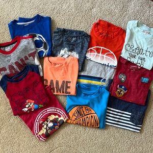 Lot of 12 Size 5 Short Sleeve Boys Size 5 Shirts - Mario - Champion - Cat & Jack